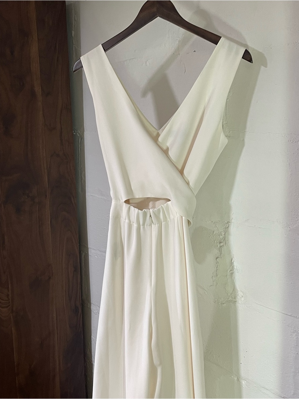 J. Crew Ivory V-Neck Jumpsuit with Waist Tie - Picture 6 of 6